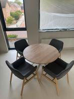 IKEA MARIEDAMM Tafel rond Wit Eiken als nieuw, Huis en Inrichting, Tafels | Eettafels, Ophalen, 100 tot 150 cm, Rond, 50 tot 100 cm