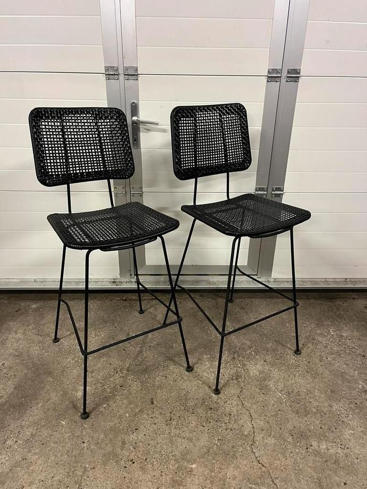 3 stuks rotanlook horeca barkrukken outdoor, kruk, bar, Huis en Inrichting, Barkrukken, Nieuw, 60 tot 90 cm, Kunststof, Metaal