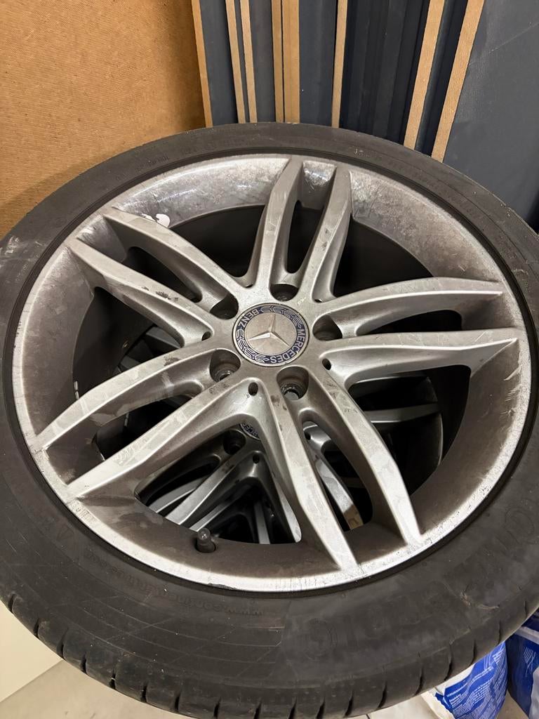 Mercedes Velgen met Banden Continental 225/45 R17, Ophalen, Gebruikt, Banden en Velgen, 17 inch