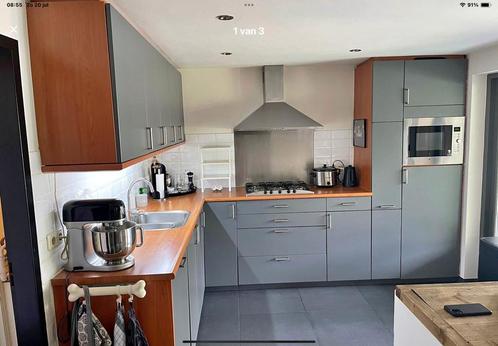 Keuken compleet, Huis en Inrichting, Keuken | Complete keukens, Gebruikt, Hoekkeuken, Grijs, Kunststof, Ophalen