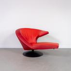 1x Leolux Parabolica Fauteuil Oranje/Rood Leer - Zwart, Huis en Inrichting, 125 tot 150 cm, Nieuw, Ophalen of Verzenden, Metaal