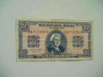 1399. Nederland, 2 1/2 gulden 1945 Koningin Wilhelmina. beschikbaar voor biedingen