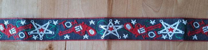 Sierband lint ster revolver gun Tom blauwgrijs rood groen, Hobby en Vrije tijd, Naaien en Fournituren, Lint, Band of Elastiek