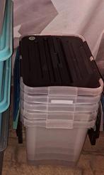 5 x Stapelbare Kunststof opbergboxen -, Ophalen, Onbekend, Minder dan 50 cm, Zo goed als nieuw