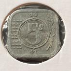5 Cent Zink / vierkante Stuiver uit 1941 van Wilhelmina, Verzenden, Koningin Wilhelmina, 5 cent