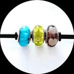Pandora murano Blauwe Zigzag, Groene Sterren, Paarse Harten, Sieraden, Tassen en Uiterlijk, Bedels, Glas of Kristal, Pandora, Ophalen of Verzenden