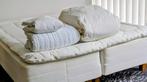 Boxspring Ikea Sultan Skien + Ikea Sultan Tolg topper + div., Ophalen, Strak, Gebruikt, Tweepersoons