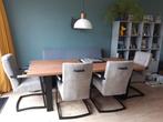 Eetkamerset eettafel + eetkamerstoelen, Ophalen, Zo goed als nieuw, 4 tot 6 stoelen