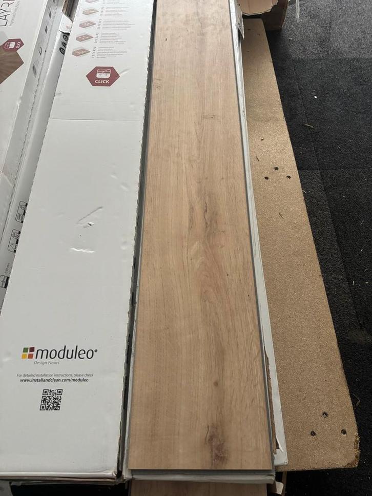 Klik PVC Vloer 19m2 Restpartij, Doe-het-zelf en Verbouw, Vloerdelen en Plavuizen, Nieuw, Laminaat, Kunststof, 50 tot 150 cm, 10 tot 30 cm