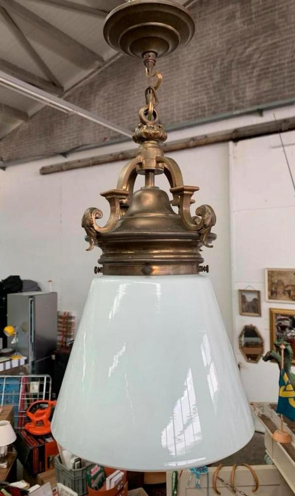 Lamp echte antieke omgebouwde gaslamp, Huis en Inrichting, Lampen | Hanglampen, Ophalen of Verzenden