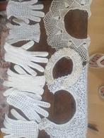 HANDGEHAAKTE ANTIEKE HANDSCHOENEN EN KRAAGJES, Antiek en Kunst, Antiek | Kleding en Accessoires, Ophalen of Verzenden, Dames