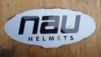 Mooi groot reclamebord met patina NAU Helmets tweezijdig, Verzamelen, Merken en Reclamevoorwerpen, Ophalen of Verzenden, Gebruikt
