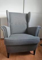 IKEA STRANDMON oorfauteuil - Grijs inclusief voetenbank, Huis en Inrichting, Fauteuils, Ophalen, Hout, Klassiek, 75 tot 100 cm