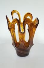 Hand-blown vintage glass vase 1970s, Makora by Krosno, N/A, N/A, Oranje, Ophalen of Verzenden