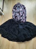 Halloween Heksen Outfit - Blouse, Rok & Pattycoat, Kleding | Dames, Maat 38/40 (M), Zwart, Ophalen of Verzenden, Zo goed als nieuw