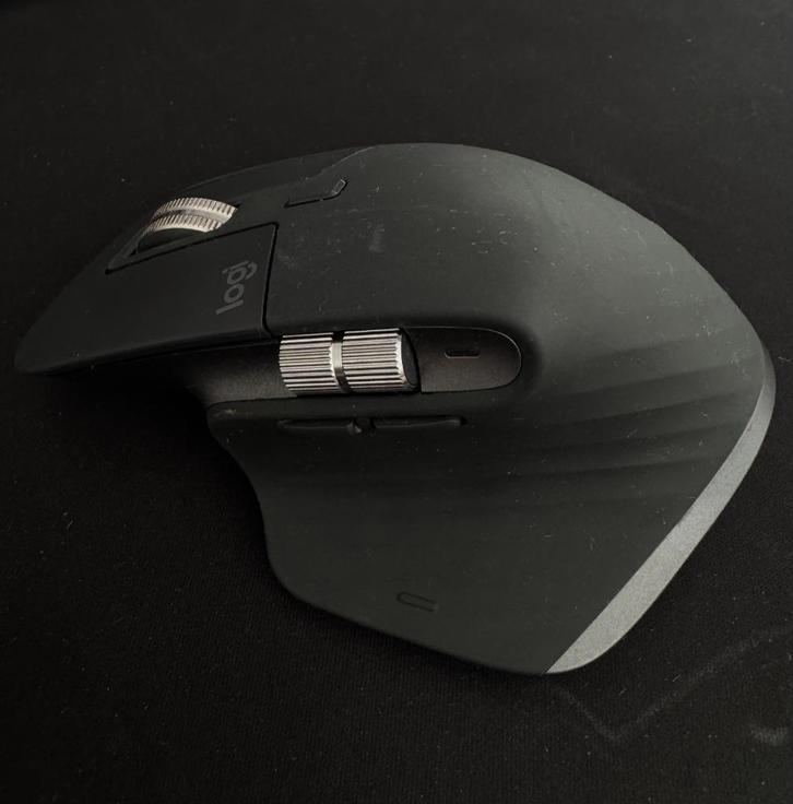 Logitech MX Master 3S mouse Right-hand RF Wireless+Bluetooth, Computers en Software, Muizen, Zo goed als nieuw, Muis, Rechtshandig