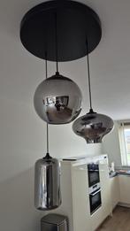 Design hanglamp Colijn Leiden - Zilvergloed & warme kleur, Ophalen, Zo goed als nieuw, Glas, 75 cm of meer