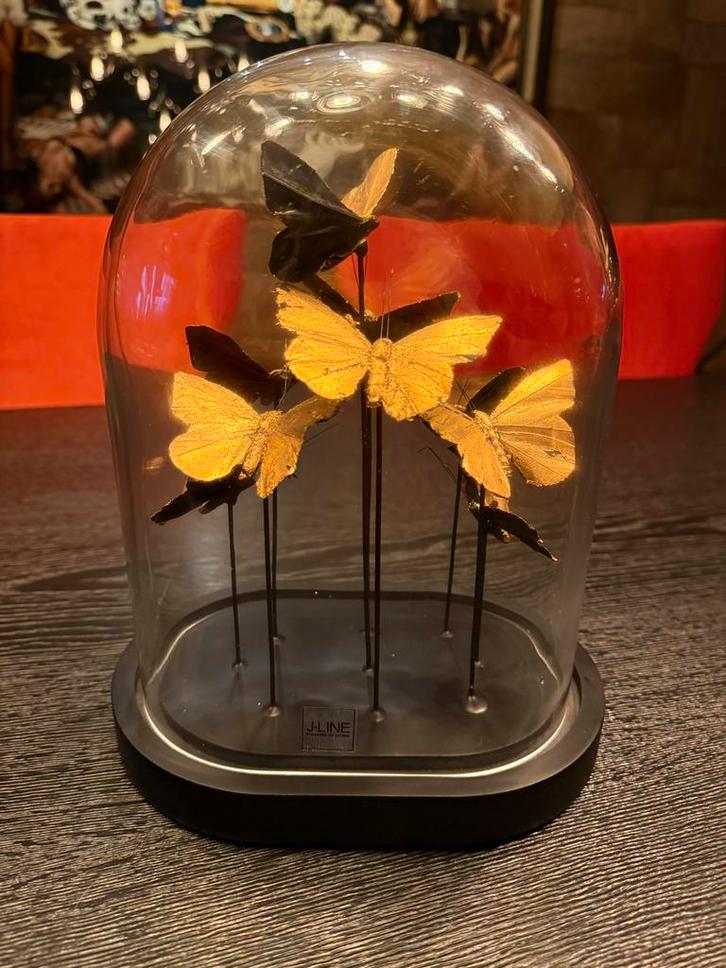 Vlinderstolp met gouden vlinders van J-Line, Huis en Inrichting, Woonaccessoires | Stolpen, Zo goed als nieuw, Ophalen of Verzenden