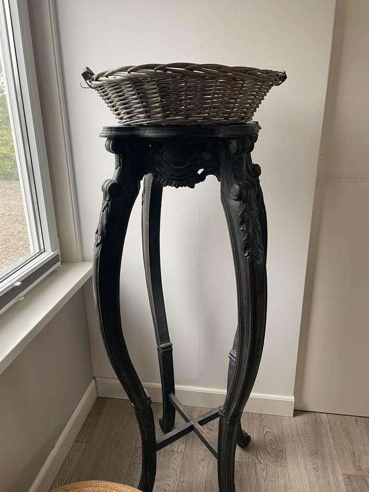 Houten Plantenzuil PTMD antraciet, Huis en Inrichting, Woonaccessoires | Zuilen en Pilaren, Zo goed als nieuw, Ophalen