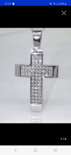 Kruis hanger met diamanten 0.50ct, Ophalen of Verzenden, Zo goed als nieuw, Wit, Goud
