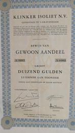 Aandeel Klinker Isoliet N.V. te 's Gravenhage., Ophalen of Verzenden, 1920 tot 1950, Aandeel