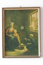 Oude prent in oude lijst, Antiek en Kunst, Curiosa en Brocante, Ophalen of Verzenden