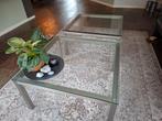Twee glazen salontafels - 80x80 cm, Ophalen, 50 tot 100 cm, Vierkant, 50 tot 100 cm