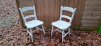 Twew houten stoelen Franse brocante, Huis en Inrichting, Ophalen, Zo goed als nieuw, Wit, Twee