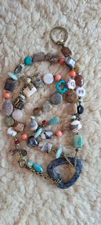 Exoal lange ketting met verschillende edelstenen, Sieraden, Tassen en Uiterlijk, Kettingen, Overige kleuren, Ophalen of Verzenden