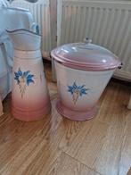 Roze emaille gebloemde Franse set, Antiek en Kunst, Ophalen of Verzenden