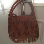 Suede tas met franjes, Ophalen of Verzenden, Zo goed als nieuw, Bruin, Handtas
