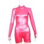 Dames rode catsuit met korte pijp bodysuit kunst latex leer, Verzenden, Nieuw, Kleding