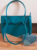 Damestas handtas NIEUW blauw/goudtinten + portemonnee, Ophalen of Verzenden, Nieuw, Blauw, Handtas
