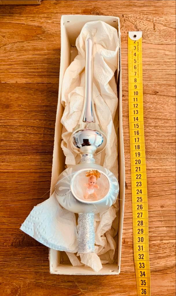 Vintage kerstpiek met kindje Jezus, Antiek en Kunst, Curiosa en Brocante, Ophalen of Verzenden