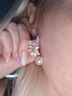 Feest oorbellen swarovski look rose goud parel bling, Sieraden, Tassen en Uiterlijk, Oorbellen, Ophalen of Verzenden, Nieuw, Goud