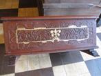 antiek 18e eeuws eiken reiskist bruidskistje polychroom 60cm, Antiek en Kunst, Ophalen