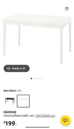 Uitschuifbare IKEA eettafel wit, Huis en Inrichting, Tafels | Eettafels, Ophalen, Zo goed als nieuw, Rechthoekig, 50 tot 100 cm