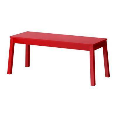 MOET WEG - IKEA Sigurd bank – rood, Huis en Inrichting, Tafels | Sidetables, Gebruikt, 25 tot 50 cm, 100 tot 150 cm, Rechthoekig