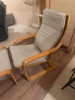 Ikea Poang Relaxfauteuil met voetenbankje, Huis en Inrichting, Fauteuils, Ophalen, Minder dan 75 cm, Zo goed als nieuw, 50 tot 75 cm