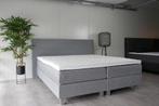 GOEDKOPE BOXSPRING +TOPPER 180X220 VOORRAAD 10% KORTING, Nieuw, Grijs, 180 cm, Ophalen of Verzenden