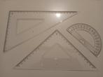 Geodriehoeken en Gradenboog Set, Ophalen of Verzenden, Gebruikt