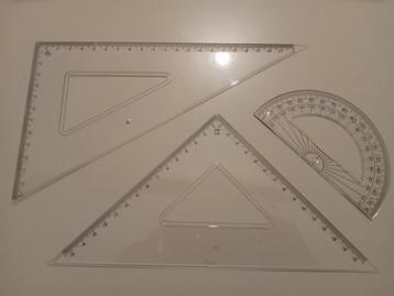 Geodriehoeken en Gradenboog Set beschikbaar voor biedingen