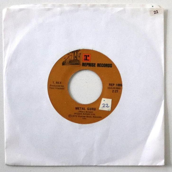 T-Rex - Metal Guru - 7 inch single – 1972, Cd's en Dvd's, Vinyl Singles, Gebruikt, Single, Rock en Metal, 7 inch, Ophalen