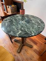 Ronde eettafel groen marmer look, Huis en Inrichting, Tafels | Eettafels, Ophalen, Overige materialen, Gebruikt, 50 tot 100 cm