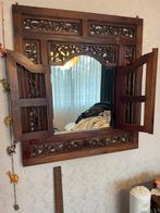 Hardhouten indische spiegel, Huis en Inrichting, Woonaccessoires | Spiegels, Ophalen, Zo goed als nieuw, 75 tot 100 cm, Minder dan 100 cm
