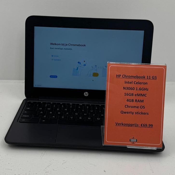 HP Chromebook 11 G5 FE | Intel Celeron N3060 16GB 4GB Chrome, Computers en Software, Chromebooks, Zo goed als nieuw, 11 inch, 4 GB of minder