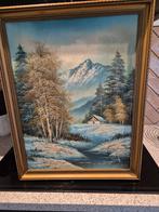 Olieverf Schilderij Winterlandschap, Ophalen of Verzenden