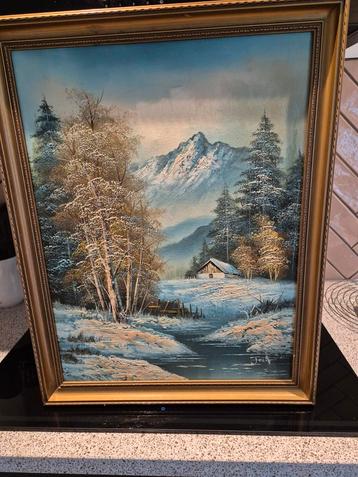 Olieverf Schilderij Winterlandschap beschikbaar voor biedingen