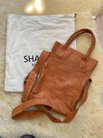 Shabbies cognac lederen tas croco met stoftas, Ophalen, Zo goed als nieuw, Bruin, Shopper
