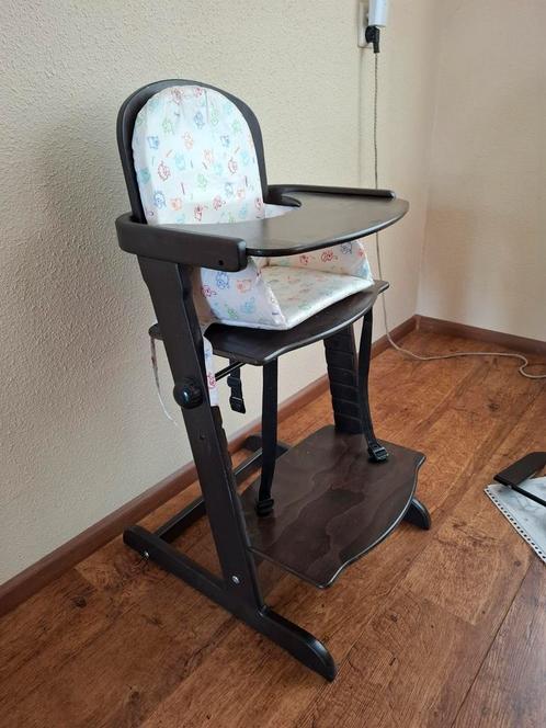 Geuther meegroei kinderstoel donker hout, Kinderen en Baby's, Kinderstoelen, Zo goed als nieuw, Meegroeistoel, Stoelverkleiner